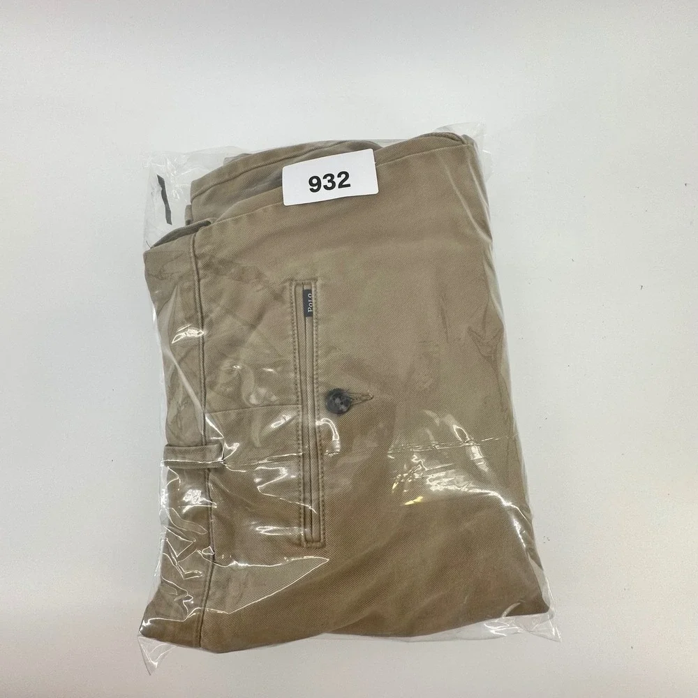 Polo‎ Ralph Lauren Mens 42T Khaki Chino Shorts Tan Cotton Tall Long 42L Solid